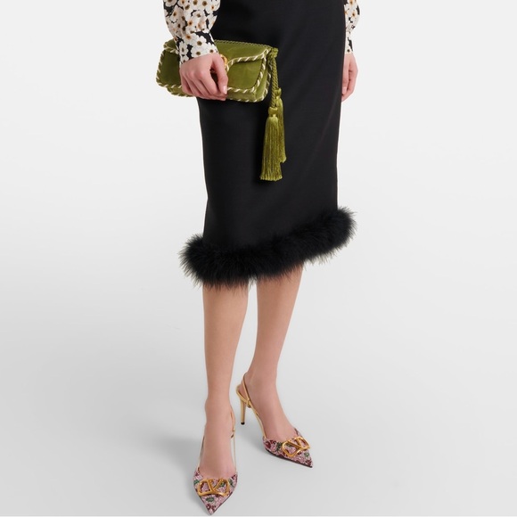 Valentino Garavani Gold and Multicolor Embellished Heels